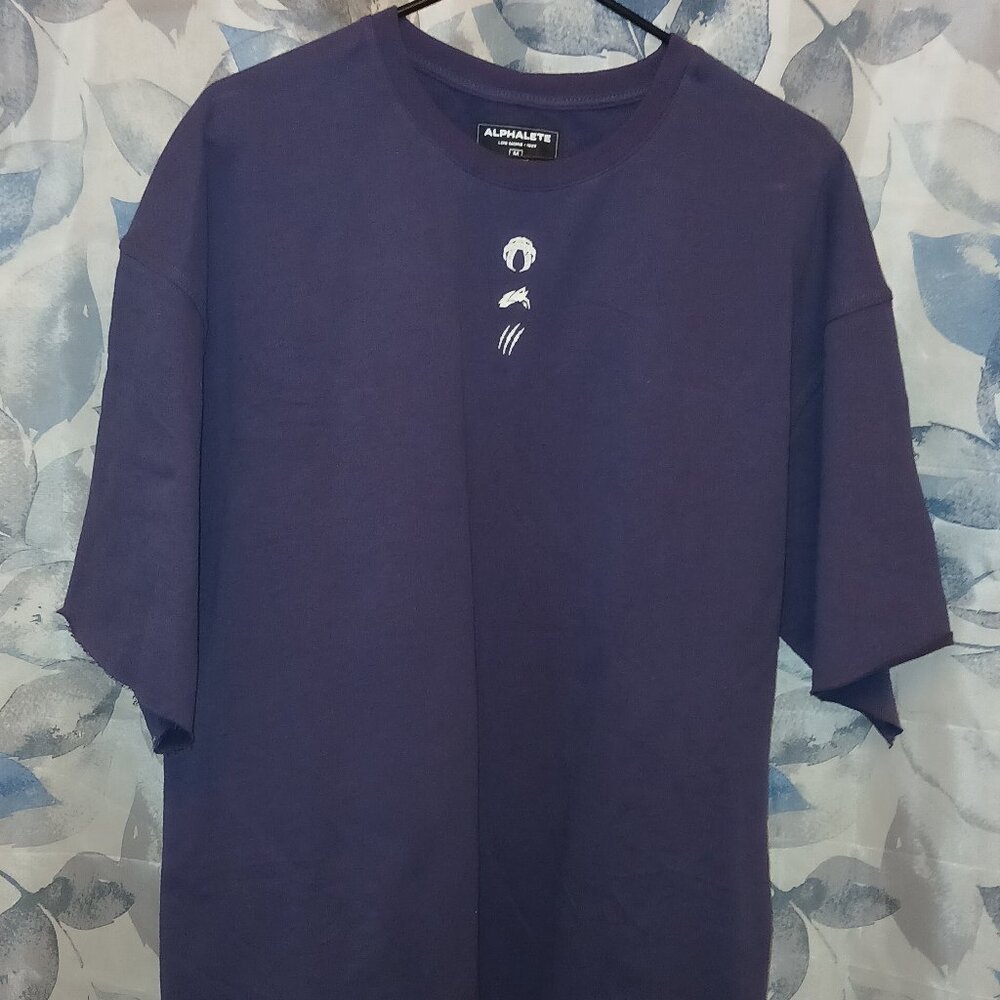 Alphalete Men's Short Sleeve Tee - Deep Purple with White Logo